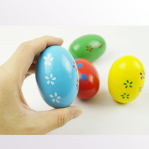 Orff musical instrument maracas toy wooden hand-painted colorful maracas baby sensory development teaching aids