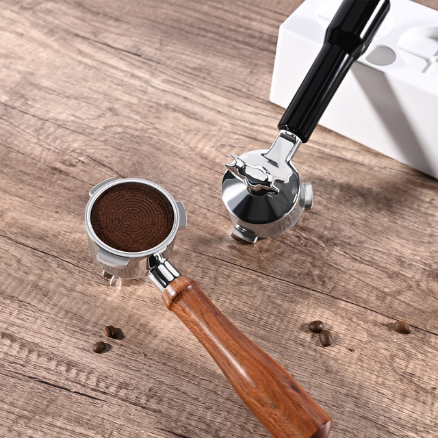 Suitable for Supor 51mm three-ear coffee machine without & bottom handle 304 stainless steel solid wood handle Italian accessories