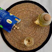 Bangladeshi hand-woven jute placemats imported household edge-wrapped dining table mats insulation pads anti-scalding household coasters