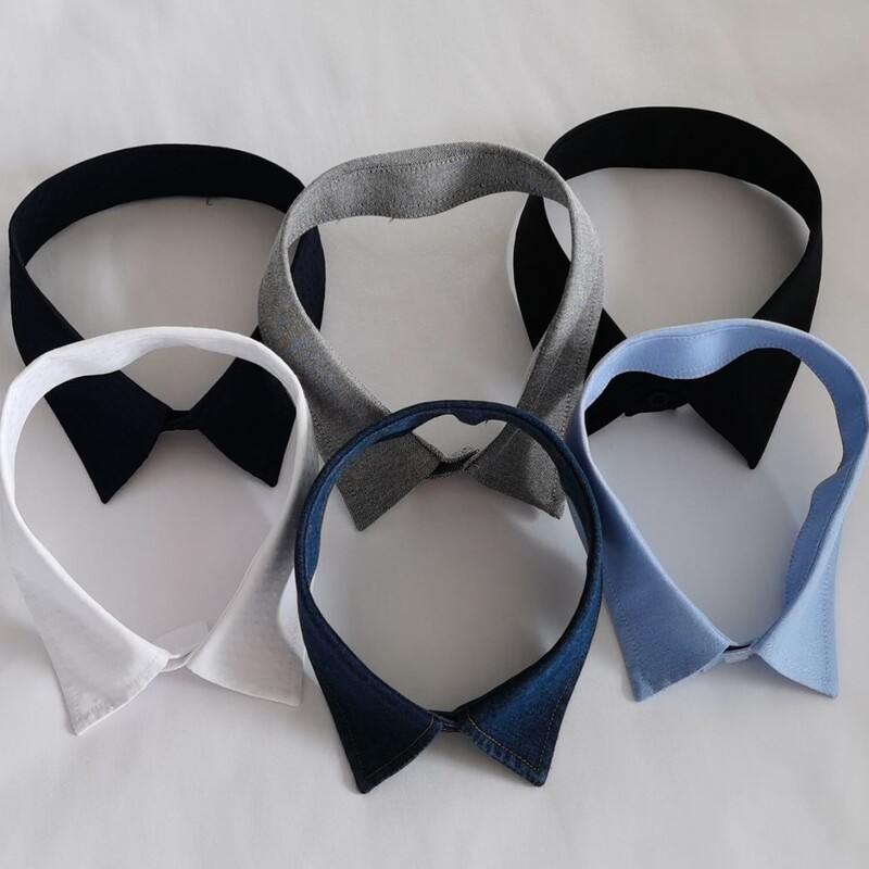 Fashionable and Versatile Korean-Style Commuter Ol Pointed Collar White Shirt Collar for Men Size 42, 40, and Women's Fake Collar