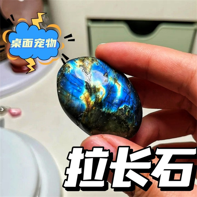 ペットストーン、珍しいペット、子供、学生のミニペットに適しています、ラブラドライトデスクトップペットストーン