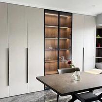 Customized minimalist aluminum alloy tempered glass door narrow edge aluminum frame swing door wardrobe door bookcase wine cabinet door cabinet door