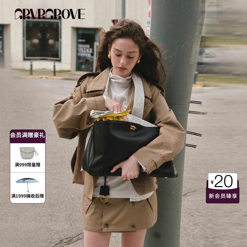 Grvr Grove Official Flagship Store 2026Fw New Autumn Korean Style Windbreaker Jacket Gf26Jkc03 Grvr Grove Official Flagship Store 2026Fw New Autumn Korean Style Windbreaker Jacket Gf26Jkc03