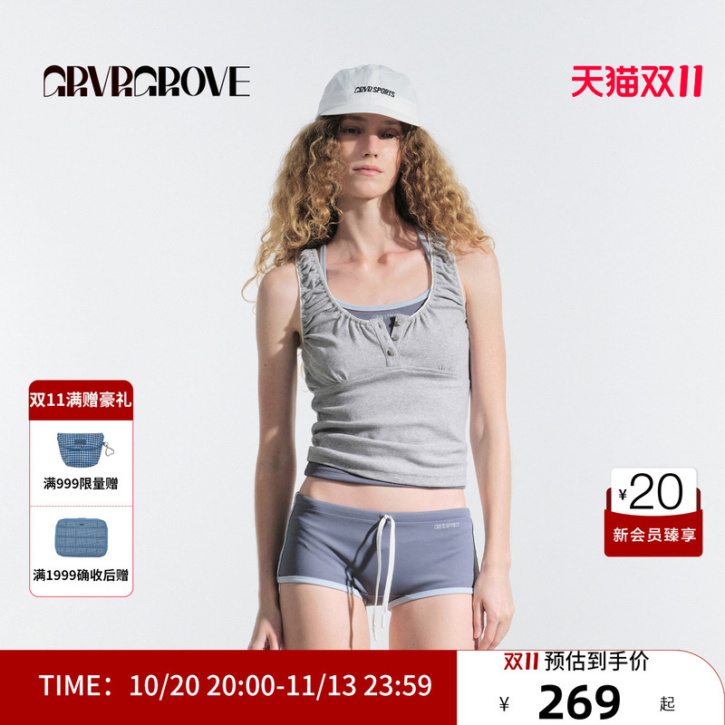 Grvr Grove Official Flagship Store Hs Summer Style Women's Knitted Sleeveless Short Vest Gm5Sl06M Grvr Grove Official Flagship Store Hs Summer Style Women's Knitted Sleeveless Short Vest Gm5Sl06M