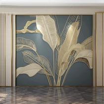 3D three-dimensional wall sticker banana leaf TV background wall paper self-adhesive living room sofa light luxury film and television wall waterproof wall covering