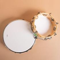 8 10 12 inch adjustable tambourine polyester leather tambourine Orff instrument tambourine percussion instrument hand drum wooden