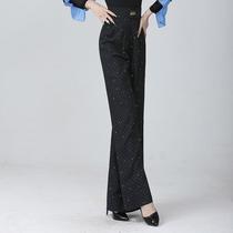 Danbaoluo Hot Diamond Modern Dance Pants Womens Velcro Dance Special Pants Ballroom Dazzling Ballroom Dance Practice Pants