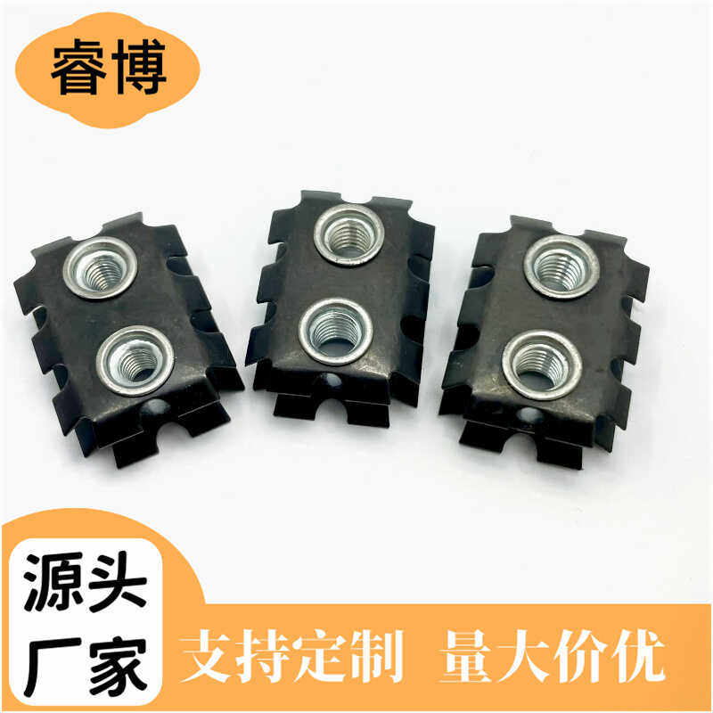 Rectangular Star Fangled Nut with 2 x M6 M8 M10 or 1/4″ 5/16″ 3/8″ 3