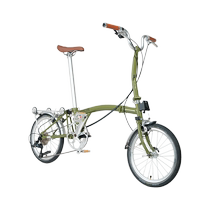 CRANSTON R9 Max Matcha green M handlebar S handlebar 9-speed 16-inch retro lightweight small cloth folding bicycle