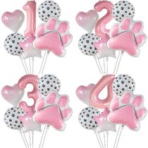 Animal Lets Pawty Dog Cat Paw Aluminum Balloon 40 inch Pink