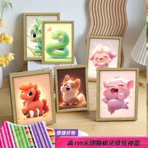 Zodiac cute animal cross stitch with frame 2023 new small pieces handmade full embroidery simple full embroidery cross stitch