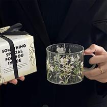Korean style ins style glass female high-looking drinking cup household high borosilicate tea cup 2034 new cup