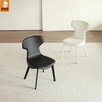 Huipuyuan ins style saddle leather dining chair home modern simple Nordic light luxury dining table chair Italian minimalist stool