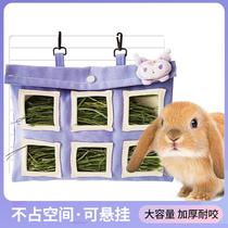 Rabbit canvas straw bag Guinea pig chinchilla guinea pig leak-proof hay large capacity cute bag easy to load and unload