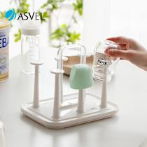 Japan imported asvel baby bottle drain rack bracket upside down drying rack baby water cup storage rack