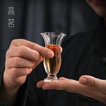 Japanese scented tea cup creative flower high-leg transparent glass small tea cup for women to drink scented tea household small mouth cup