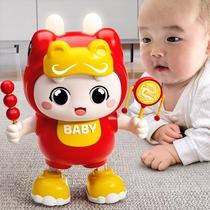Baby practice head-up artifact learning reptile dragon doll toy 0-1 years old newborn baby training 4 electric six 6 months 3