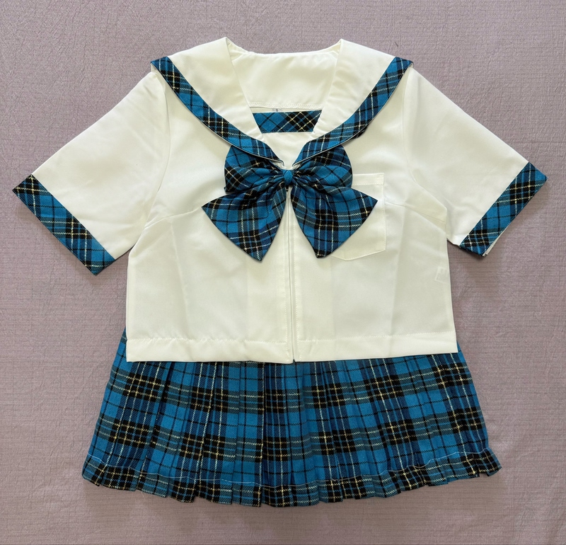 Bodyline Blue Plaid Sailor Suit Same Style as Little Bear's Bodyline Blue Plaid Sailor Suit Same Style as Little Bear's