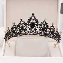 Niancan Bridal Tiara Black Retro Baroque Crown Birthday Cake Decorations European and American Crown Hair Accessories for Women