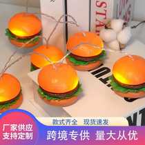 New childrens room birthday party light string LED burger and cola decorative light restaurant creative cartoon style light