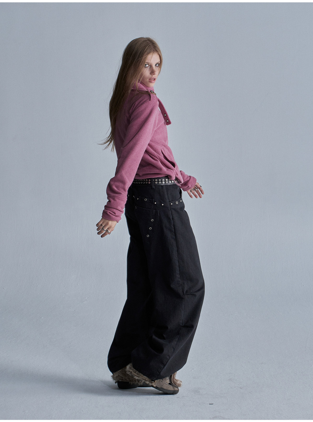 wear And tear Two-Tone Camo Wide-Leg Cargo Pants