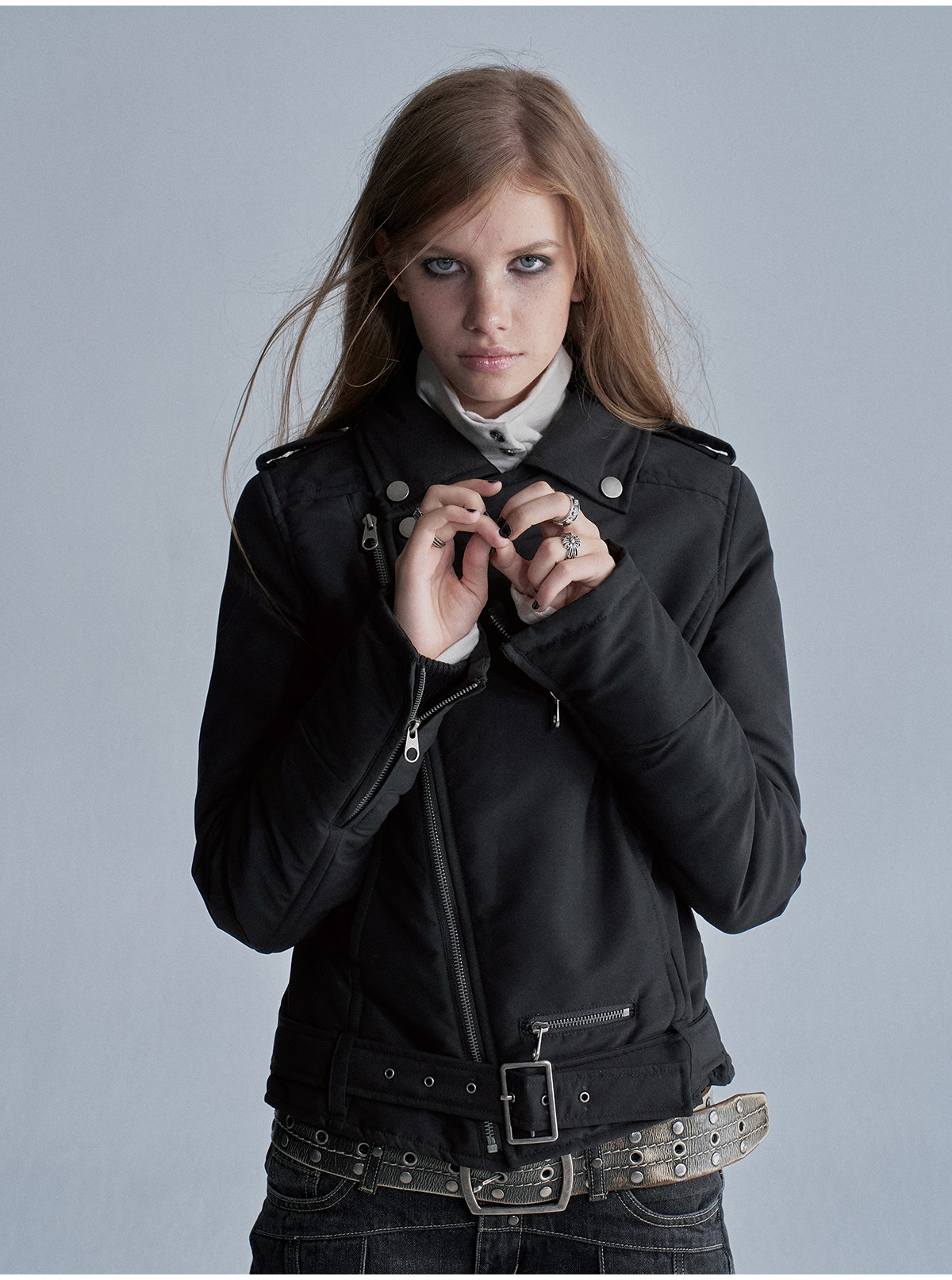 wear And tear Asymmetric Belted Punk Padded Jacket