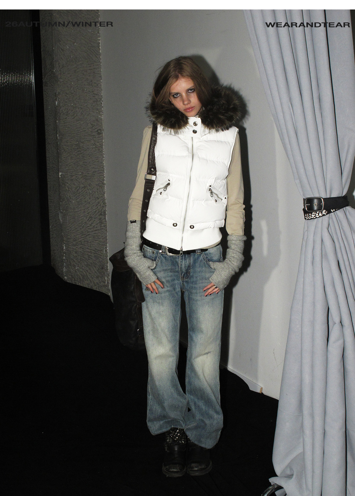 wear And tear 95g Hooded Zip-Up Down Vest
