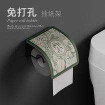 American classical pastoral bathroom roll paper holder roll paper box punch-free tissue box paper holder toilet toilet wall