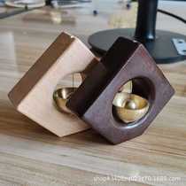 Dopamine bell pure copper bell wind chime refrigerator sticker copper doorbell solid wood bell Japanese style wind chime brass bell