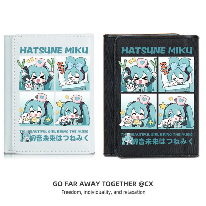Hatsune Miku Peripheral Wallet, Two-Dimensional Miku Cartoon Cute Children's Card Holder, Ultra-Thin and Compact Coin Purse for Girls