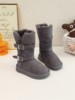 Girls' Snow Boots with Fleece Lining, Children's Long Boots, 2025 New Winter Girls' Warm Cotton Shoes, Princess High-Top Cotton Boots