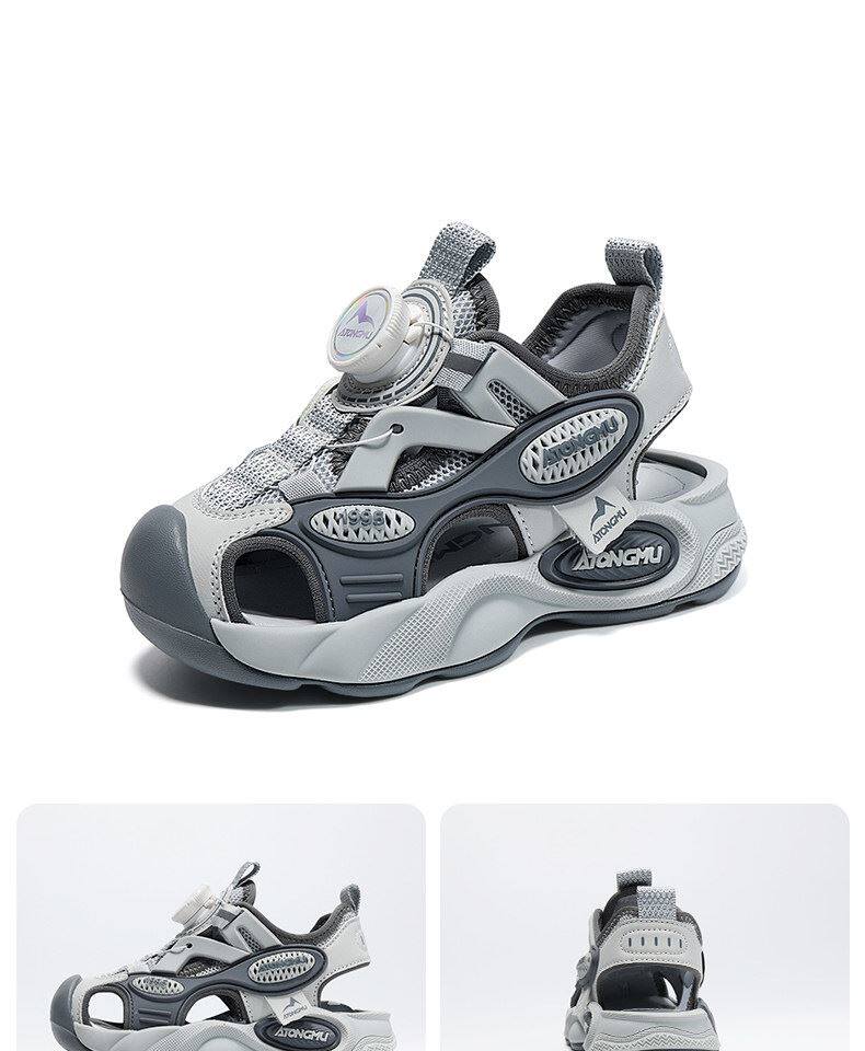 Children's Sandals for Boys 2026 Summer New Style Boys' Soft-Soled Non-Slip Wading Beach Shoes for Older Kidsren with Mesh Surface Sandals — 30