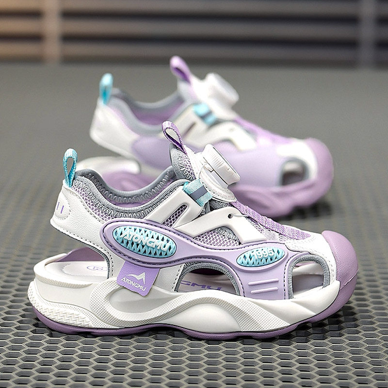 Children's Sandals for Boys 2026 Summer New Style Boys' Soft-Soled Non-Slip Wading Beach Shoes for Older Kidsren with Mesh Surface Sandals — 4
