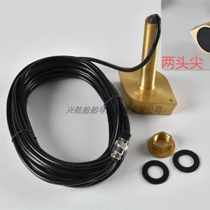 [热销船用测水仪探头彩色测深仪监视器鱼探器监视器 感测器换能器 圆型]