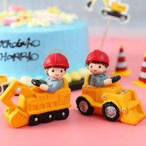Creative Internet celebrity excavator bulldozer birthday cake baking decoration ornaments childrens room fun childrens gifts