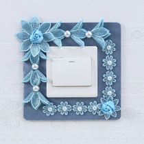 Washable Chinese fabric switch sticker European pastoral fashion luxury Korean three-dimensional simple protective cover dust-proof