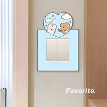Cartoon modern socket protective cover switch sticker simple decoration beautification home border moisture-proof creative wall covering