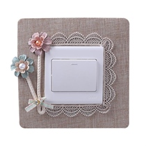 Sticky-free switch sticker European home decoration switch cover light socket sticker fabric washable living room wall sticker protective cover
