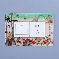 Acrylic double switch cover switch wall sticker household wallpaper light switch socket decorative sticker switch protective cover