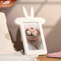 Red shadow 6-inch childrens photo frame cartoon rabbit table diy childrens room decoration kindergarten photo frame