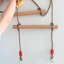 Red House Amazon Childrens Outdoor Indoor and Outdoor Swing Wooden Childrens Varnish Five-speed Climbing Ladder Manufacturer Order