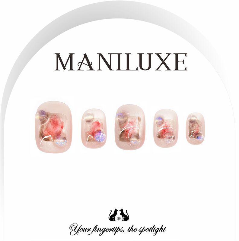 Maniluxe【Pink Rose Sea】Original ins Korean-Style Artistic Atmosphere 2026 Handmade Wearable Nails