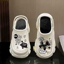 Fashionable Cartoon Thick-Soled Croc Shoes Womens 2023 Summer New Cute and Versatile Puffee Heightening Baotou Sandal Slippers