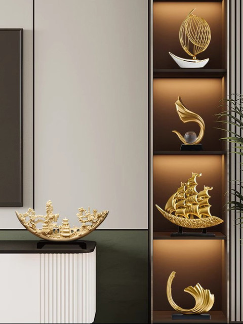 Smooth Sailing Sailboat Ornament, Light Luxury High-End Living Room Tv Cabinet, Wine Cabinet, Office Decoration, 2026 New Model