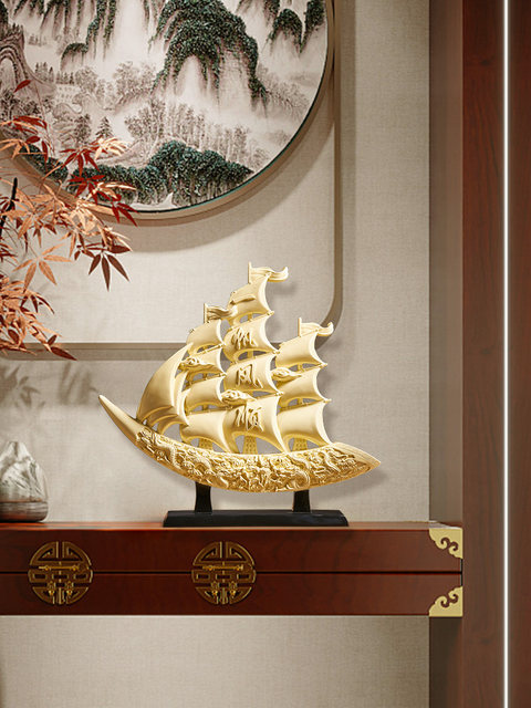 Smooth Sailing Sailboat Ornament for Boss's Office, Home Entrance, Wine Cabinet Decoration, Antique Shelf, Light Luxury