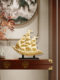 Smooth Sailing Sailboat Ornament for Boss's Office, Home Entrance, Wine Cabinet Decoration, Antique Shelf, Light Luxury