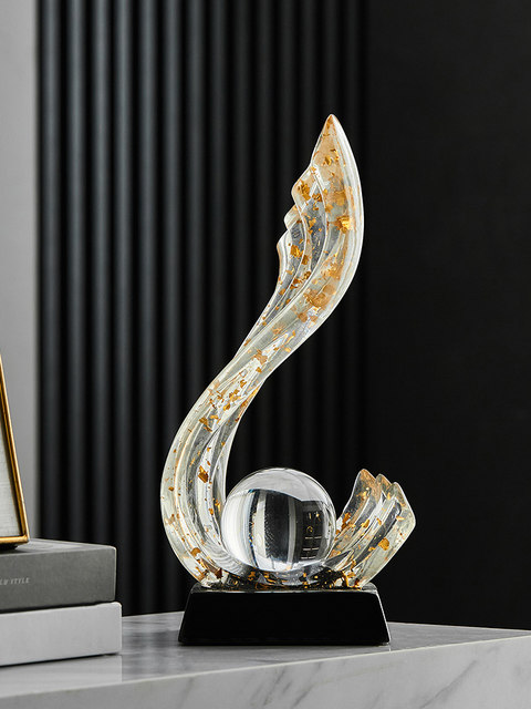 Prosperous Gold Foil Ornaments, Light Luxury, High-End Living Room, Wine Cabinet, Entrance Hall Decorations, High-End, Elegant and Classy Accessories