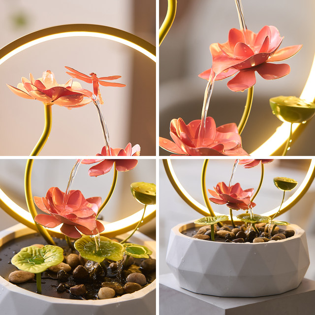 Modern Water Feature Circulating Water Gift for Best Friend Moving House Opening Gift Housewarming Gift Entrance Hall Tv Cabinet Lotus