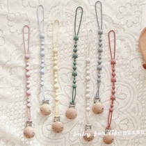 ins Nordic baby pacifier anti-drop chain childrens food-grade silicone comfort chain baby molar teether lanyard