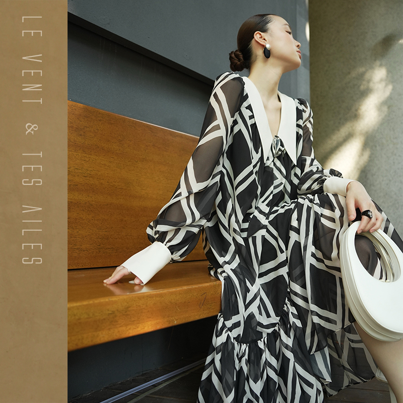 Le Vent&Tes Ailes ·Green Night· French-Style Elegant and Luxurious Quilted High-End Dress